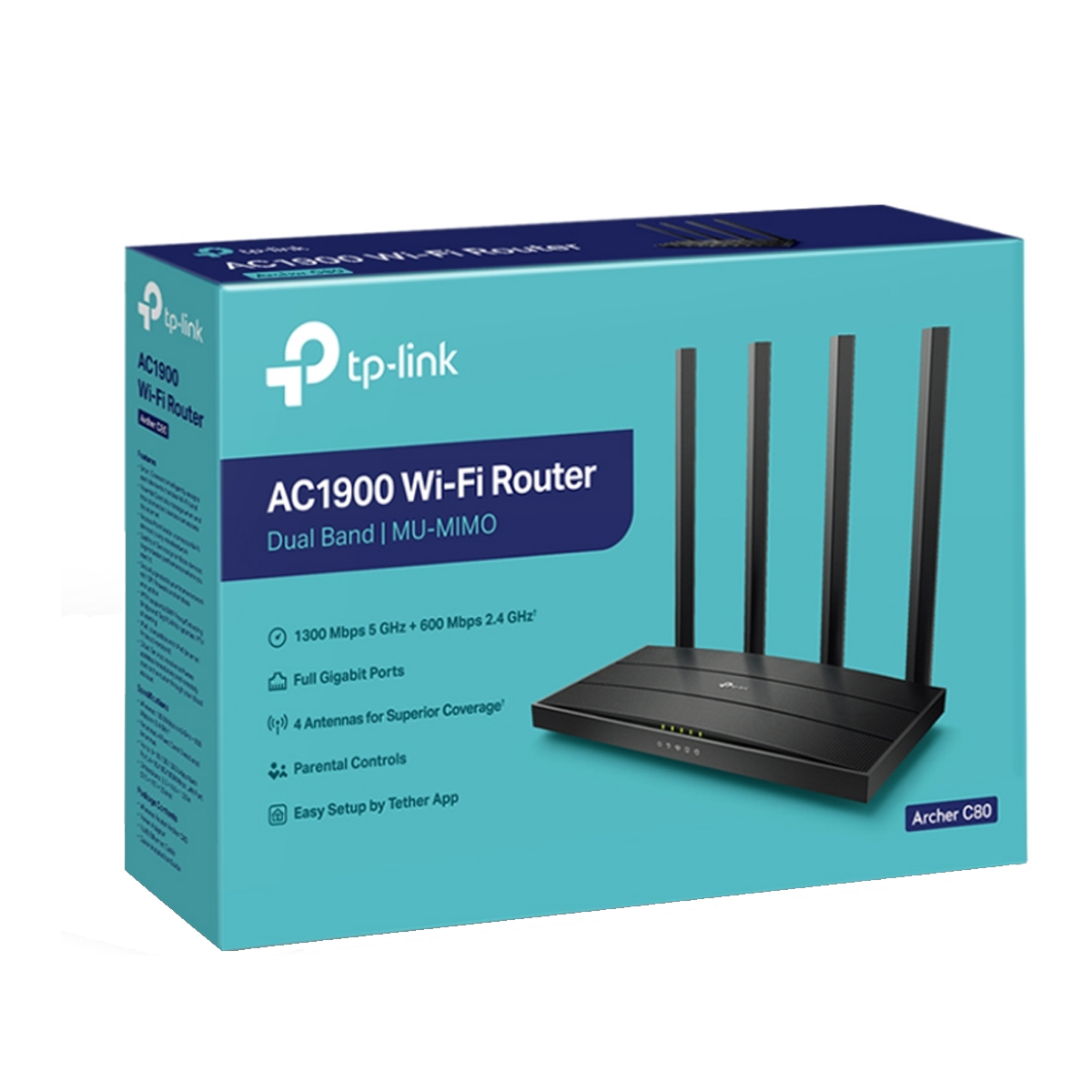 TP-Link Archer C80 AC1900 Wireless MU-MIMO Wi-Fi 5 Router Package